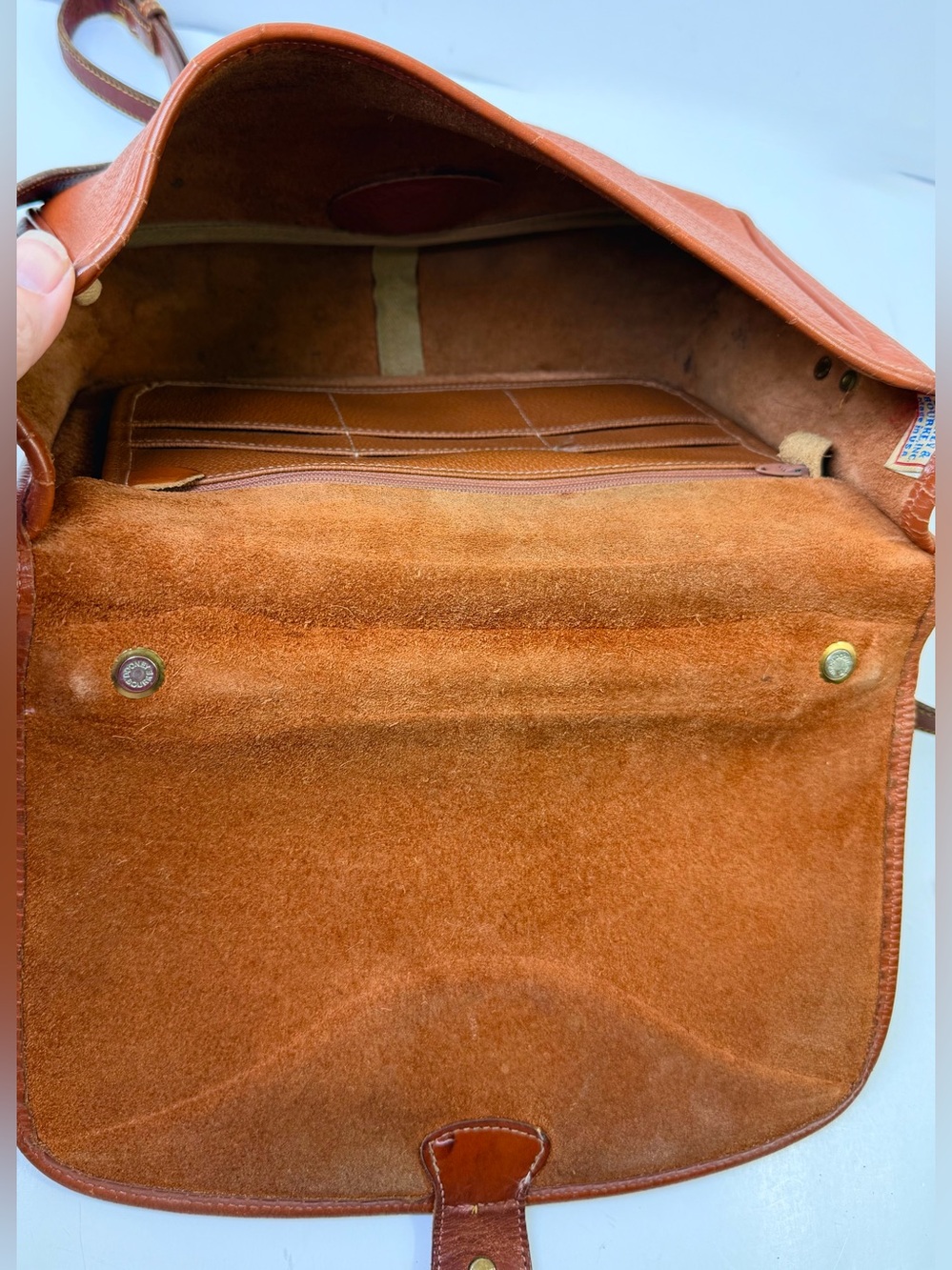 Dooney & Bourke Brown Leather City Satchel with Handle and Strap All Weather - Picture 7 of 16